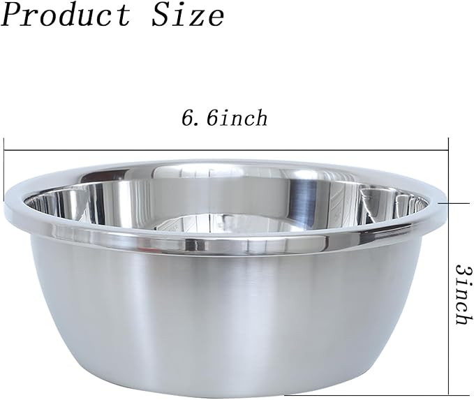 304 Stainless Steel Bowl, 1.5QT Mixing Bowl For washing vegetables, fruit and rice and for draining cooked pasta(2PC)