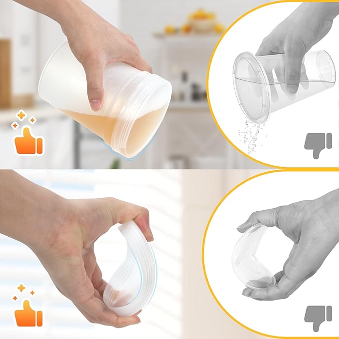 32 oz -12 Pack Reusable Food Freezer Storage Containers with Lids, BPA Free Twist Top Deli Container, Leak Proof, Stackable, Microwave and Dishwasher Safe