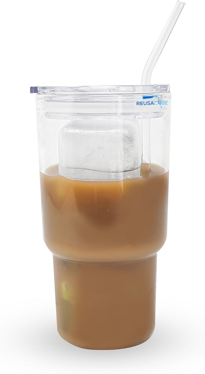 Reusable 2" Ice Cubes – BPA-Free, Distilled Water Filled – Chill Cocktails, Wine, Iced Coffee, Lunchboxes, Minor Injuries, Cold Packs – Large Cubes – 4 Pack