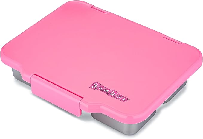 Yumbox Prêt Stainless Steel Leakproof Bento Lunch Box, Sandwich Friendly, Food Safe, Compact, Lightweight, Perfect for Kids Lunch, Adult Lunch, Portion Control and Food Prep (Versailles Pink)