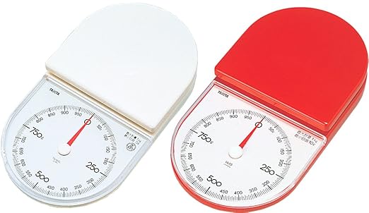 Tanita 1445-RD Cooking Scale, Kitchen Scale, Cooking, Analog, 2.2 lbs (1 kg), 0.1 oz (5 g) Unit, Red