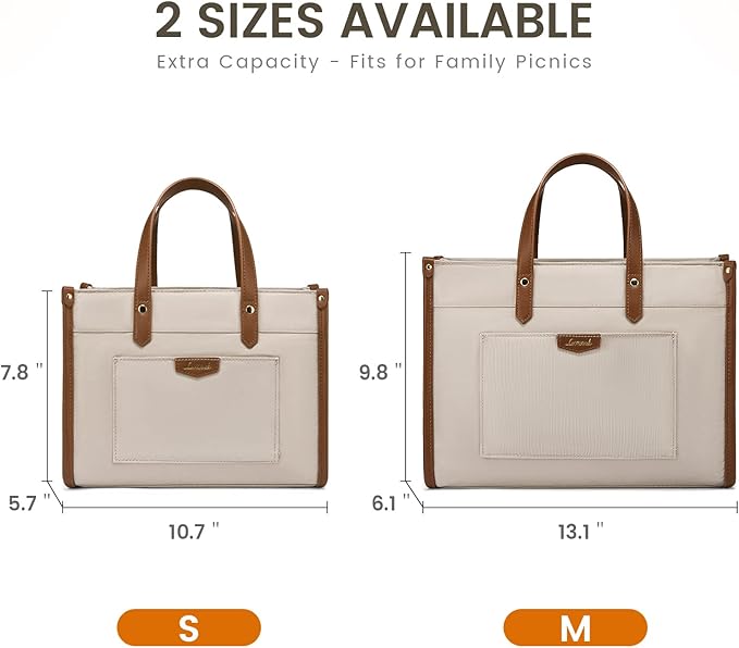 LOVEVOOK Lunch Bag Women Fashion,Lightweight Large Capacity Insulated Lunch Box for Office Work Picnic,Nude-Apricot,M