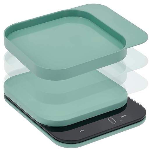 Mensura Kitchen Scale Accurate Measurements Made Effortless - Experience Precision Cooking with Battery - Powered Convenience - Requires 3 AAA Batteries for Reliable Performance (Nordic Green)