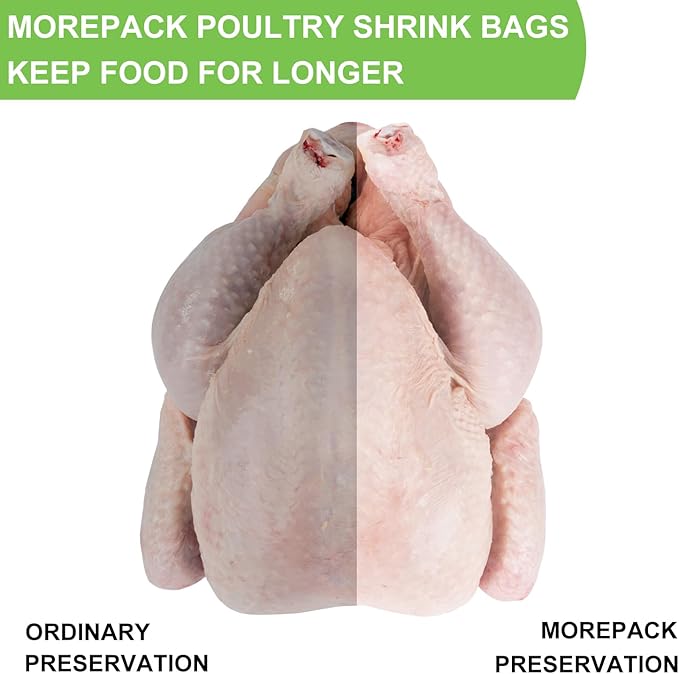 Poultry Shrink Bags,100 Pack 10x16 Inches Clear Poultry Heat Shrink Bags Freezer With 100 Zip Ties for Chickens,Rabbits
