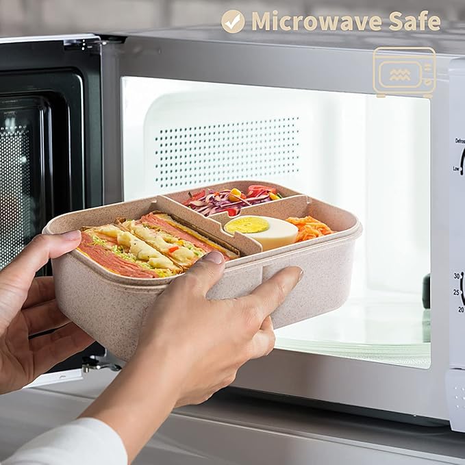 MISS BIG® Bento Box,Bento Box Adult,Lunch Box,Ideal Leak Proof Lunch Containers,No BPAs and No Chemical Dyes Bento Lunch Box,Dishwasher and Microwave Safe Lunch Containers for Adults(1900ml White)