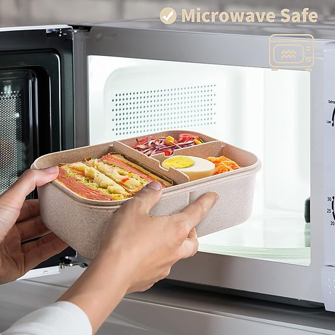 MISS BIG® Bento Box,Bento Box Adult,Lunch Box,Ideal Leak Proof Lunch Containers,No BPAs and No Chemical Dyes Bento Lunch Box,Dishwasher and Microwave Safe Lunch Containers for Adults(1900ml White)