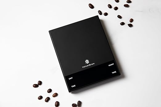 VelvetBrew Digital Coffee Scale with Timer - Premium Espresso Scale .Gram Accuracy - Pro Coffee Scale for Precision Brewing, Black