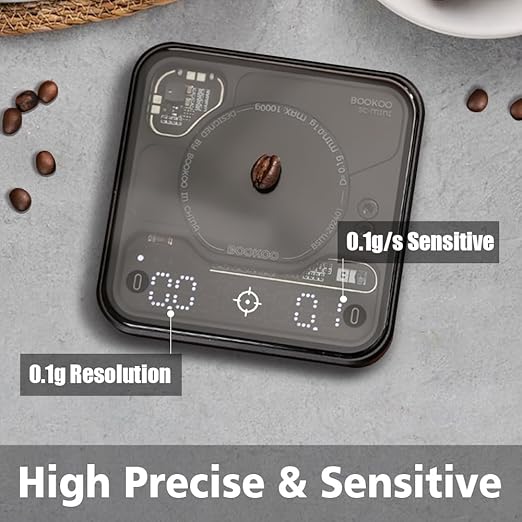 Coffee Scale Espresso Scale with Timer Mini Digtial Coffee Scale Rechargeable with Auto Mode Flow Rate Mode for Coffee Extraction Scale for Coffee APP Bluetooth Connection Coffee Bean Scale
