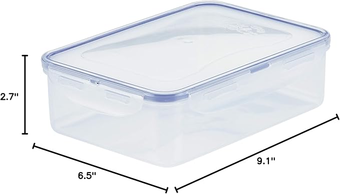 LOCK & LOCK Easy Essentials Food Storage lids/Airtight containers, BPA Free, 54 Ounce, Clear