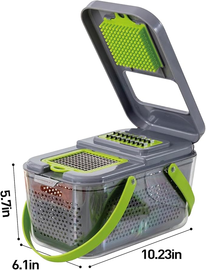 APSARAS USA Pro 18 in1 Veggie Chopper, Food Chopper with Container, Vegetable Cutter & Spiralizer for Onion Salad,Kitchen Gadgets Accessories,Home Essential Gadget&Kitchen,1.8L