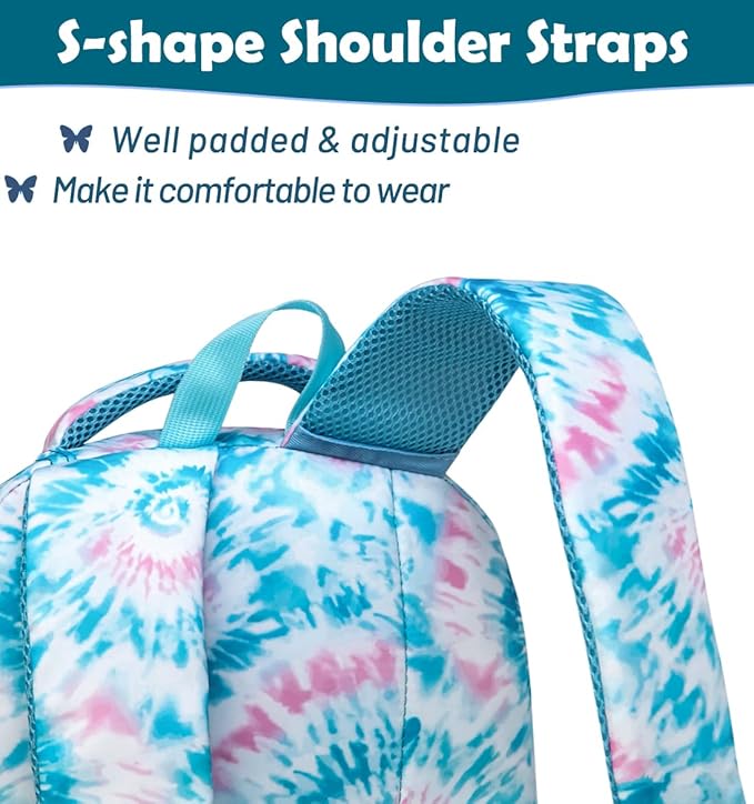 BLUEFAIRY Girls Backpack with Lunch Box for Kids Primary Elemenatry School Bag Set Middle School Bookbags Set for Teens Childs Back to School Gifts 2 Pcs Blue