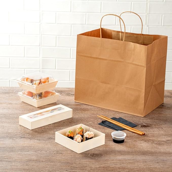 Restaurantware Taipei 17 Ounce Food Containers 100 Square Wooden Bento Boxes - Lids Sold Separately Grease Impermeable Poplar To Go Boxes Disposable Serve Noodles Dumplings And More