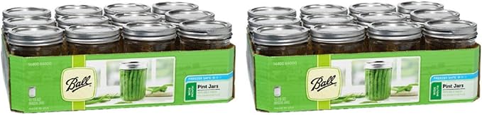 Ball Glass Mason Jars Regular Mouth 16oz (Pack of 24) with Lids and Bands, Used for Canning, Pickling, Juice, Jam, Jelly