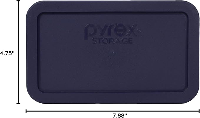 Pyrex Blue Oblong Plastic Storage Cover 4.8 Cup 7214-PC