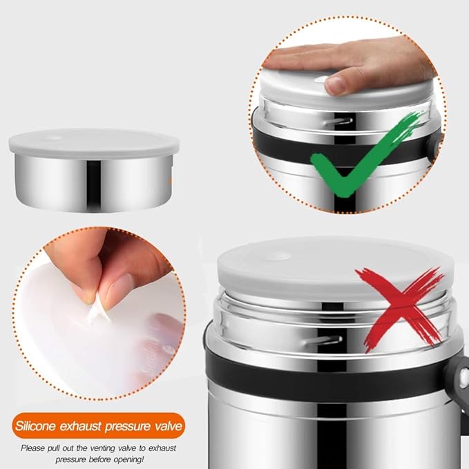 Soup Thermos for Adults, 3 Layered 88oz Food Thermos Jar for Hot Food, Large Wide Mouth Vacuum Insulated Stainless Steel Thermal Lunch Box Container Flask, Men Bento Box for Work Office Travel