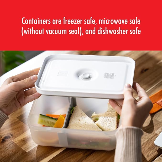 ZWILLING Fresh & Save Plastic Lunch Box, Airtight Food Storage Container, Meal Prep Container, BPA-Free, Grey, Semitransparent - Medium