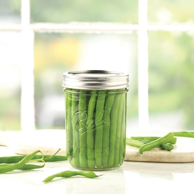 Ball Jar with Lid and Band - Pick Your Size and Color (Clear, Wide Mouth Pint - 16 oz.) Pack Of 2