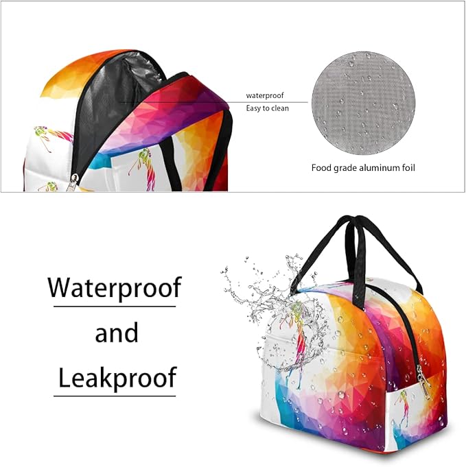 Insulated Lunch Bag for Women Men Golf Sportsman Waterproof Thermal Tote Bag Reusable Lunch Box Container Lunch Holder Leakproof Lunch Cooler Bag Picnic Travel Work