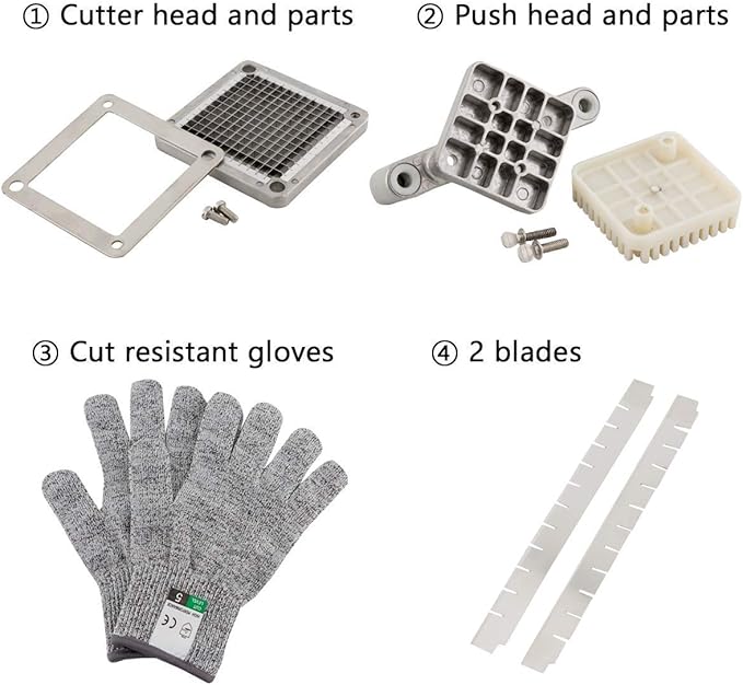 Commercial Vegetable Dicer, Stainless Steel Blade Quick Chopper Machine Easy for Onion Tomato Pepper Potato(1/4")