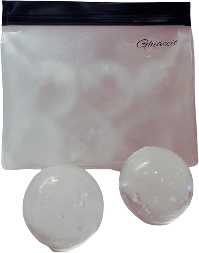 Ghiaccio Reusable Ice Bag - Premium Ice Storage Bags, Plastic Free and BPA Free, Freezer Safe and Leakproof Silicone for Long-Lasting Freshness (Pack of 3)