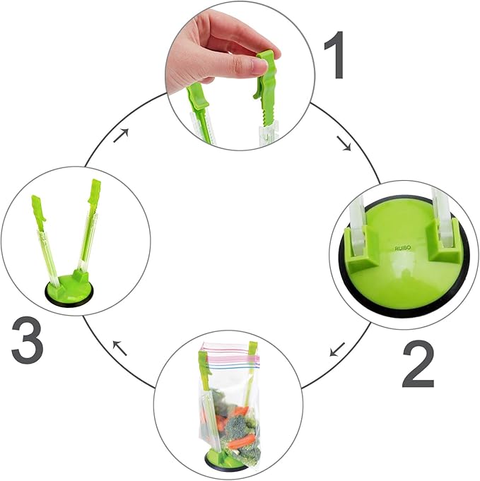 Ruibo Baggy Rack Holder for Food Prep Bag/Plastic Freezer Bag/Ziplock Bag Holder Stand, Meal Planning/prep Bag Holders,8 Pack