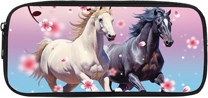 Dolyues Horse Backpack for Boys Girls Backpack Schoolbag for Kids Children Teens Elementary Middle School Bags Waterproof Lightweight Kids Lunch Box and Pencil Case