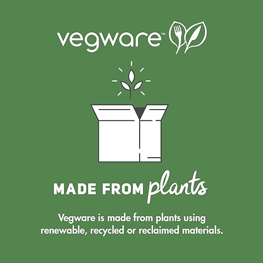 Vegware Compostable 8" Clamshell To Go Containers, Case of 200, Reclaimed Natural Fiber, For Cold or Hot Food, Large Take Out Food Box, Tree-Free, Doesn't Trap Condensation