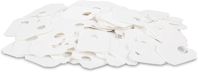 MT Products White Plastic Bread Clips 7/8" x 1 1/8" - Disposable Bread Ties - Pack of 100