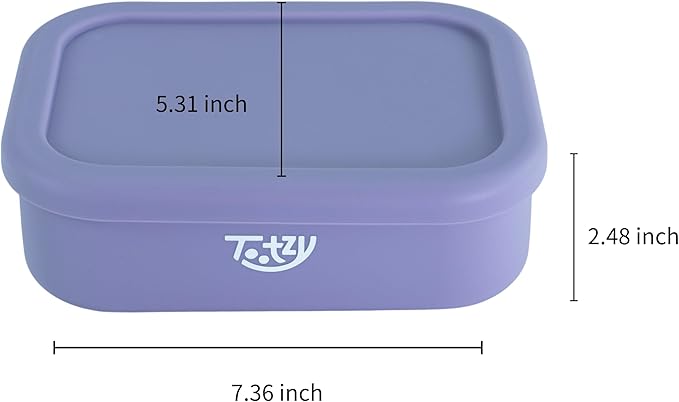 Premium Silicone Bento Box 30 oz – Reusable, Leakproof, BPA-Free Lunch Container – Microwave & Dishwasher Safe – Perfect for Dog Meals, School Lunch, Office, or Travel – Eco-Friendly (Purple)