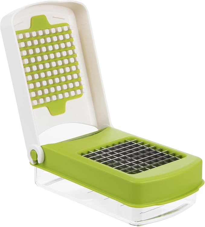 PrepWorks Compact Veggie Chopper – Space-Saving Manual Vegetable Cutter, Easy-to-Use, Stainless Steel Blades, BPA-Free
