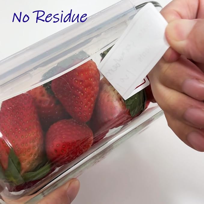 300 PCS Removable Freezer Labels, 1 x 3 Inch Food Labels to Write on Food Storage Stickers Date Label, Waterproof Oil Resistant Canning Labels Jar Labels Freezer Paper Label, Clean Leaves No Residue