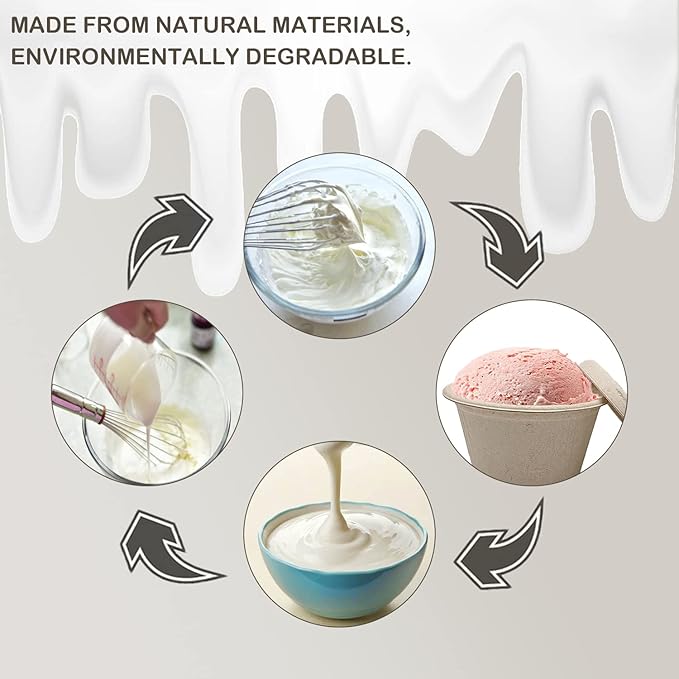 Goiio 200 Pcs 4 Oz Bagasse Fiber Condiment Cups with Lids, Compostable Portion Cups, Disposable Souffle, for Snack Dressing Food Storage