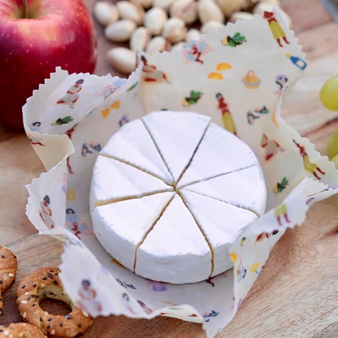 Parforna Beeswax Food Wraps - Reusable & Sustainable Wraps in 3 Sizes, Plastic Film Alternative, Food Storage Wraps, Bread Sandwich Wrapper, Eco-Friendly, Organic, Zero-Waste, Fresh Food For Longer