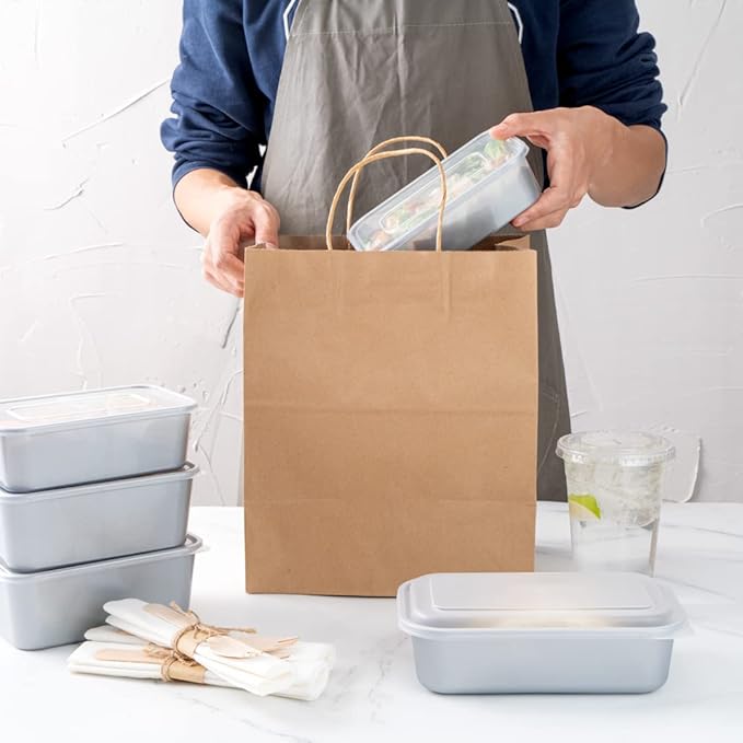 Restaurantware Futura 22 Ounce Meal Prep Containers With Lids 100 Microwavable To Go Containers - Disposable For Packaging Lunches or Take Out Orders Silver Plastic Food Containers With Lids