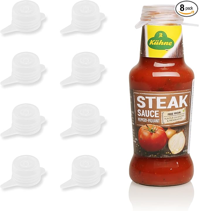 Extra Small Silicone Stretch Lids for 1.2 Inch to 1.5 Inch Wine Bottles, Condiment Bottles, Jars, Cans - 8 Pack