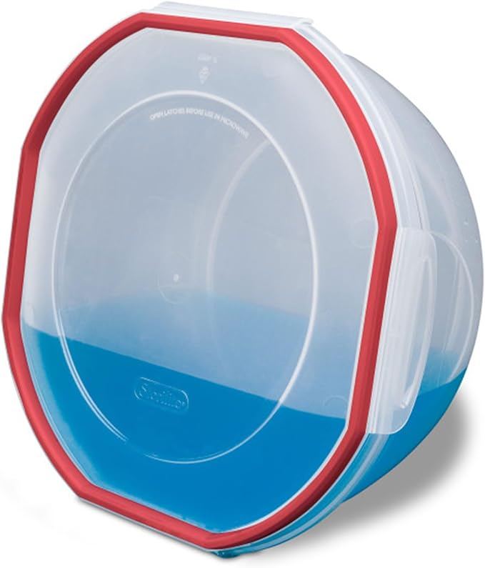Sterilite Ultra-Seal 4.7 Qt Bowl, Large Airtight Food Storage Container, Latching Lid, Microwave and Dishwasher Safe, Clear With Red Gasket, 8-Pack