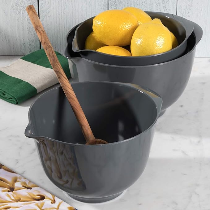 Hutzler, melamine, mixing bowl with spout, 2.5-Liter, Gray