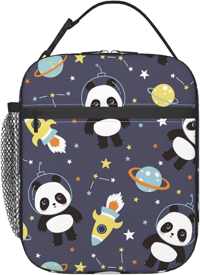 Insulated Lunch Box for Girls & Women - Kids Panda Lunch Box for Work, Picnic, School, Travel, Hiking, Beach or Fishing - Polyester Panda Lunch Bag