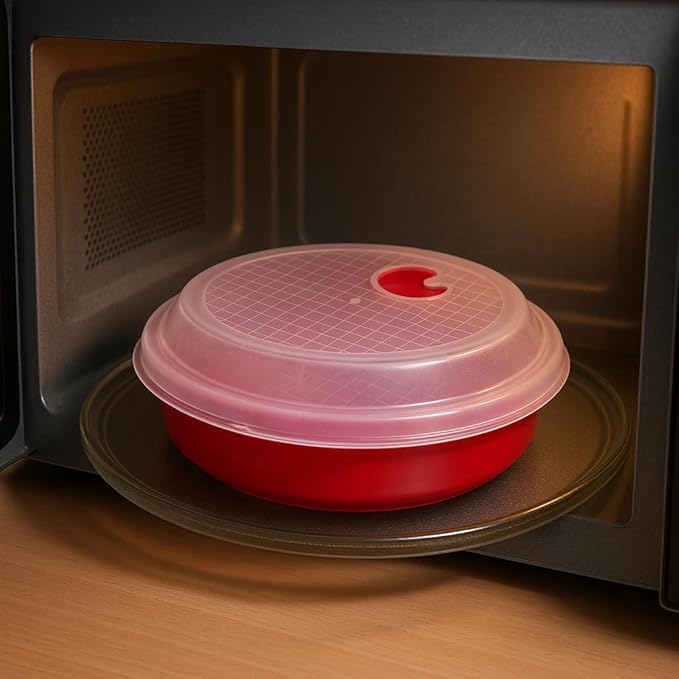 Dependable Industries inc. Essentials 3-Pack Divided Microwave Plates with Vented Lids – 8.75” x 8.75” – Meal Prep & Portion Control, BPA-Free, Stackable Food Storage, Freezer & Dishwasher Safe