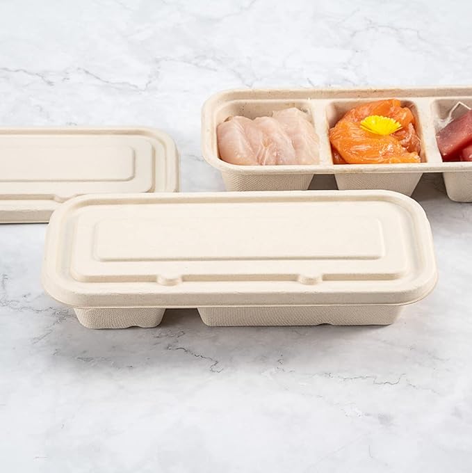 Restaurantware-LIDS ONLY: 9.1 Inch Disposable Lids, 100 Sustainable To Go Containers with Lids - Microwavable, Freezable, Bagasse Lid, Grease-Resistant, Containers Sold Separately