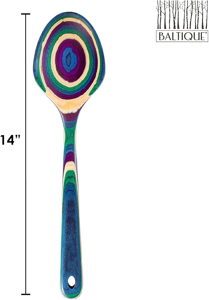 Totally Bamboo Baltique Mumbai Collection 14" Grand Serving Spoon, Extra-Large Cooking Spoon, Safe for Use on Nonstick