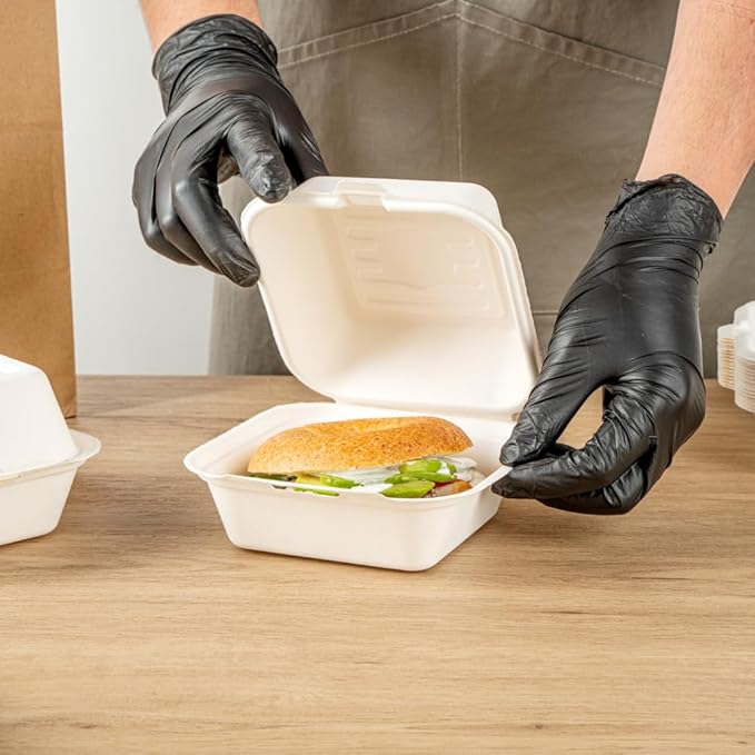 Restaurantware Pulp Safe No PFAS Added 15 Ounce Clamshell Boxes 100 Disposable Containers - Home Compostable Microwavable And Freezable White Bagasse Containers With Built-In Hinged Lid