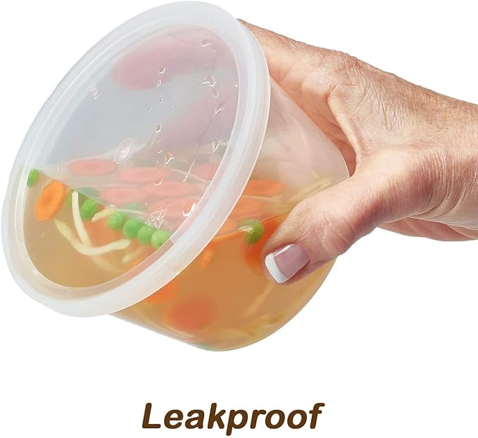 DuraHome Deli Containers with Lids for Food Storage Leakproof - 60 Sets BPA-Free Plastic Microwaveable Clear Food Storage Container Premium Quality, Freezer & Dishwasher Safe (16 oz & 32 oz - Bulk)