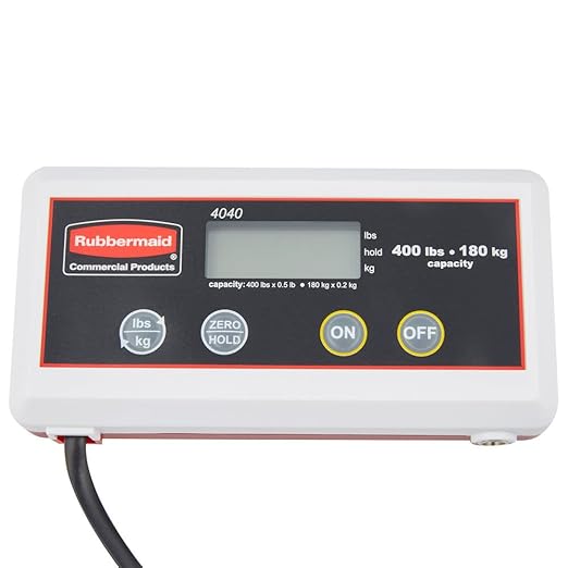 Rubbermaid Commercial Products Digital Receiving Scale, 400-Pound Capacity, Heavy-Duty Non-Skid Shipping and Postal Scale, Food Scale for Kitchen/Restaurant
