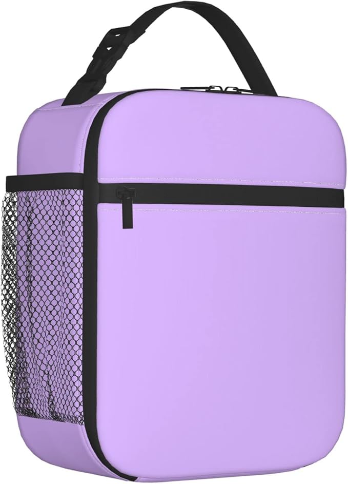 Light Purple Lunch Bag for Kids Girls Women Washable Thremal Picnic Meal Box for School Office Beach Insulated Cooler Reusable Portable