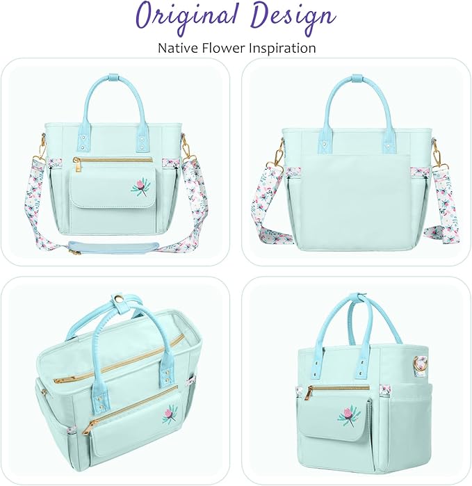 Deluxe Large Insulated Lunch Bag Box Women - Leakproof Waterproof Cooler with Multi Pockets Removable Strap for Work Picnic - Teacher Mothers Day Christmas Birthday Gifts