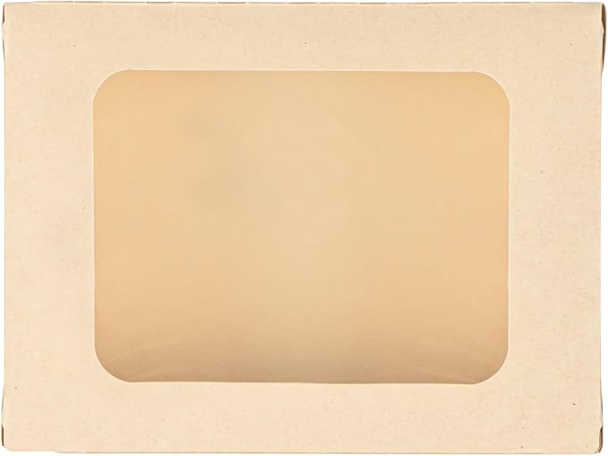 Restaurantware-Sustain 28 Ounce Sturdy Paper Take Out Boxes, 50 Disposable Take Out Food Containers - With PLA lining, Two Clear PLA Windows, Bamboo Paper Containers, Compostable, Tab-Lock Design