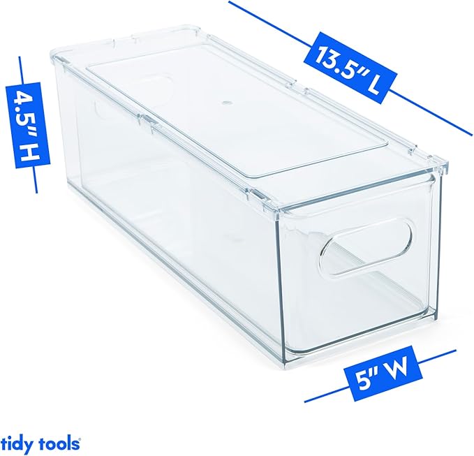 Clear Refrigerator Organizer Bins For Pantry Organization and Food Storage, Stackable Plastic Storage Bins With Pull-Out Drawer – Kitchen and Pantry Storage Containers, 2 Pack