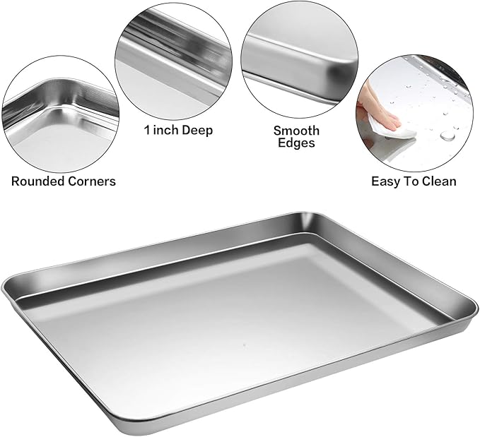 6 Pcs Stainless Steel Baking Sheet Tray Cooling Rack with Silicone Baking Mat Set, and 6 Pcs Glass Measuring Cups with Lids Set, for baking, Kitchen