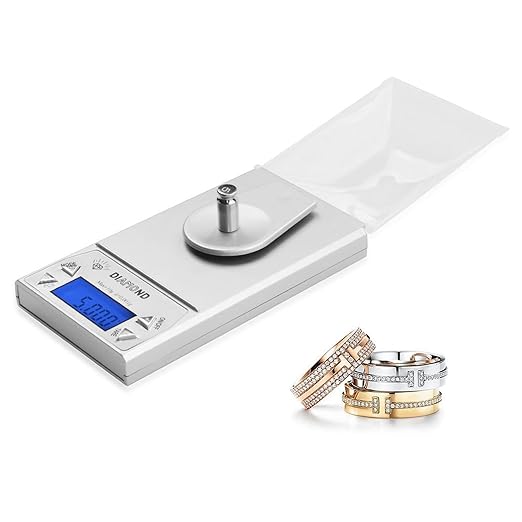 Electronic Scale, 10g/0.001g Digital High Accuracy Electronic Food Weighing Scale, Plastic Portable Jewelry Digital Scale with Weight and Tweezers